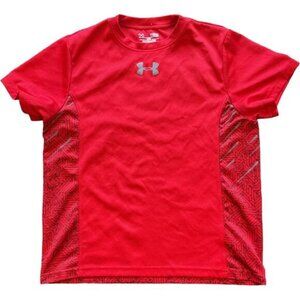 Under Armour Youth Loose Fit Red Graphic T-Shirt Size YLG